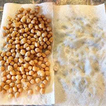 Chickpeas washed and dried